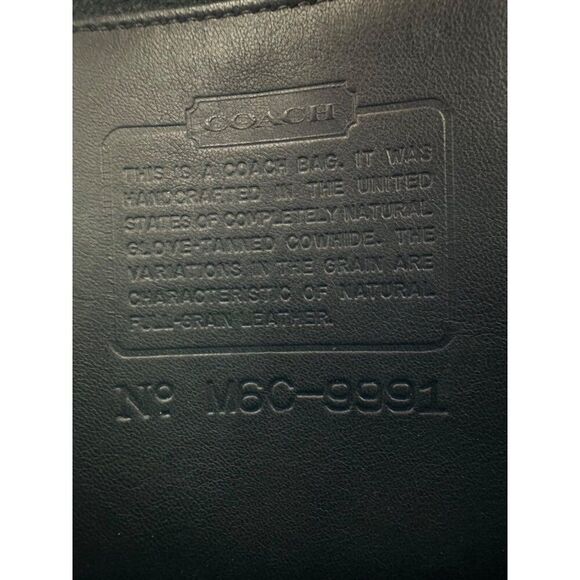 Vintage Coach Classic Lunch Box Top Handle Black Leather Shoulder Bag 9991 - Picture 10 of 14